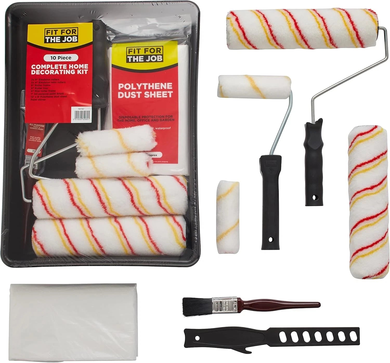 Fit For The Job 10‑Piece Paint Roller Tray Kit